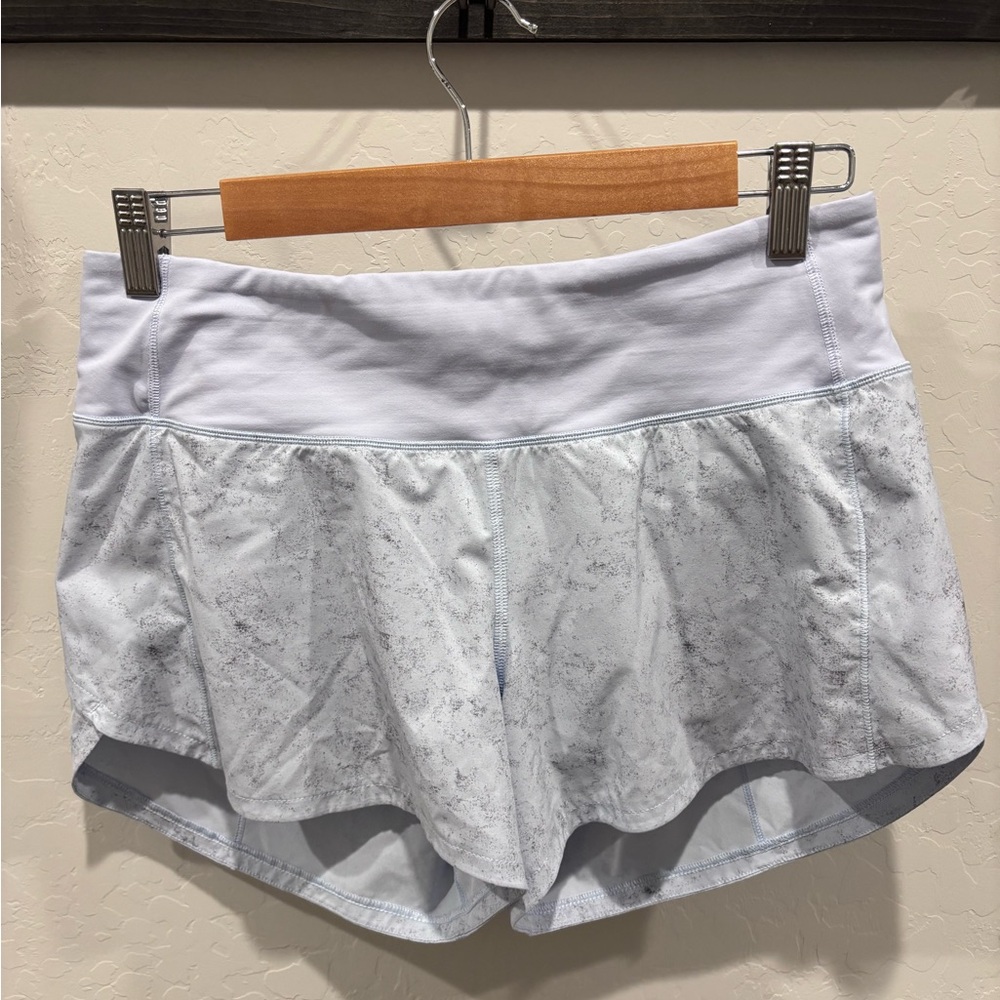 Lululemon Athletica White and Gray Athletic Shorts Lightweight Performance
